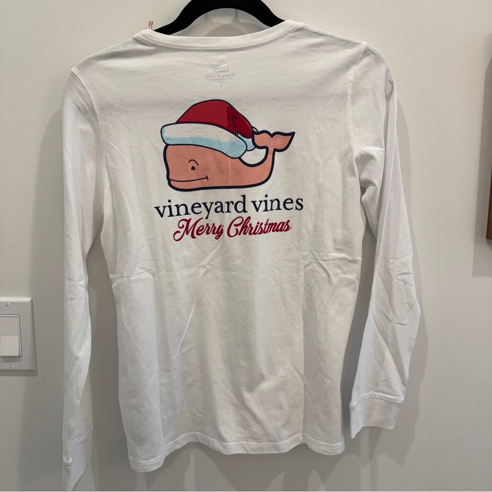 Vineyard Vines White Shirt with Santa Whale Logo - Picture 5 of 5